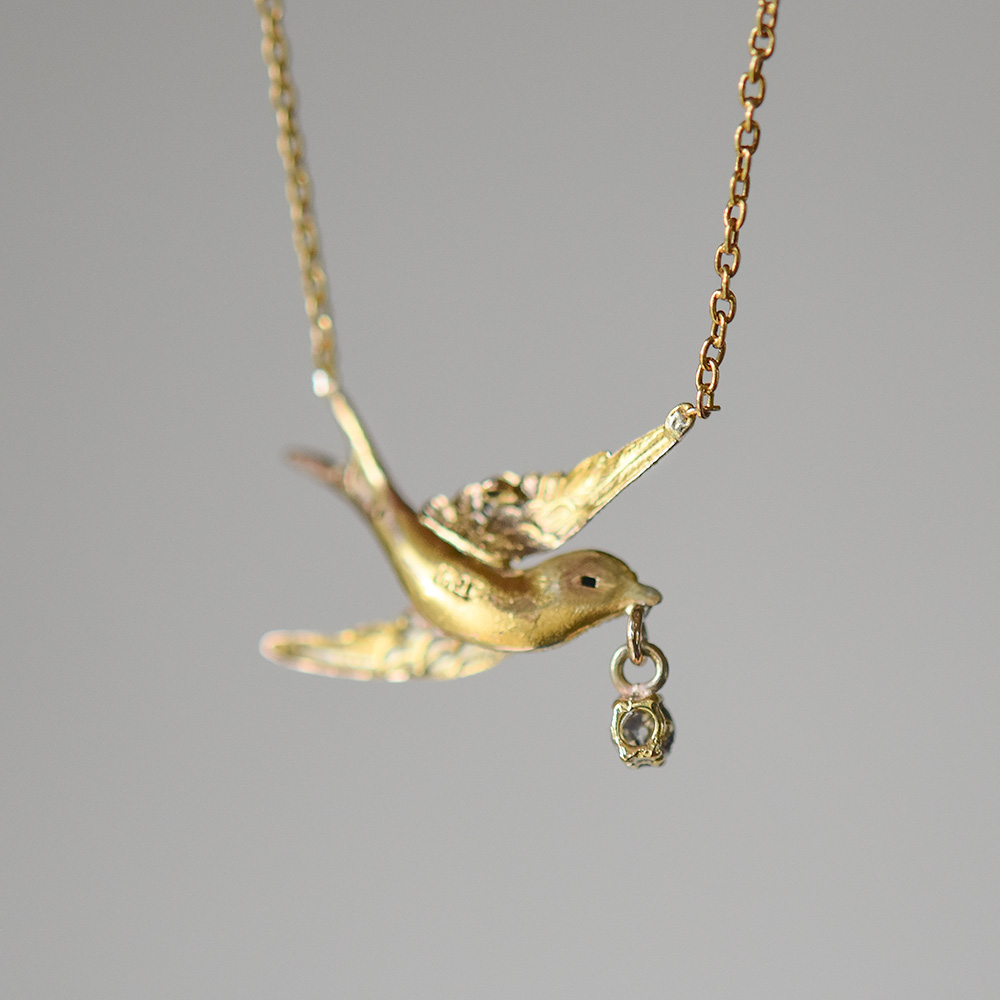 Antique Victorian 15ct gold diamond swallow conversion necklace ...