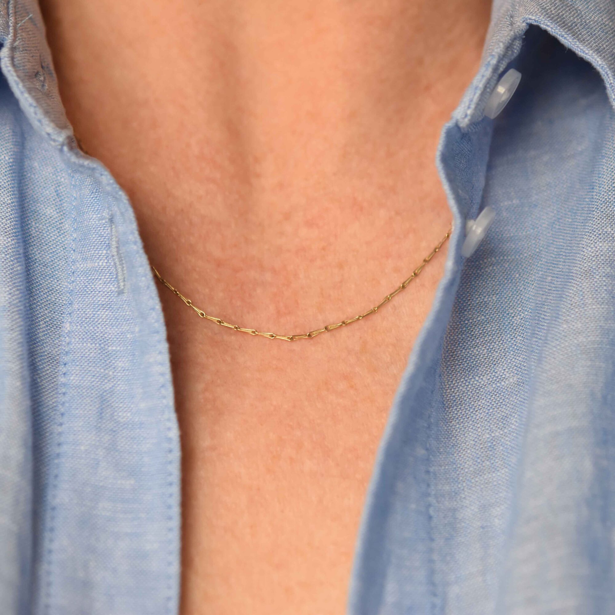Dainty 9ct gold hayseed link chain necklace - Image 3
