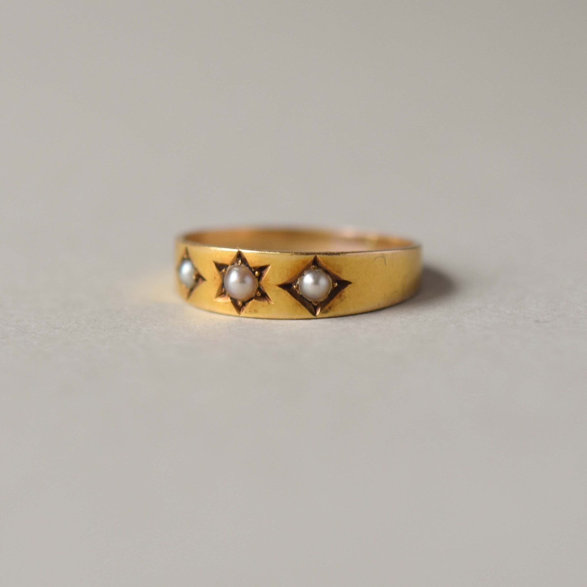 Victorian 18ct gold cutie pearl starburst ring c.1880 - 1900 - Image 2