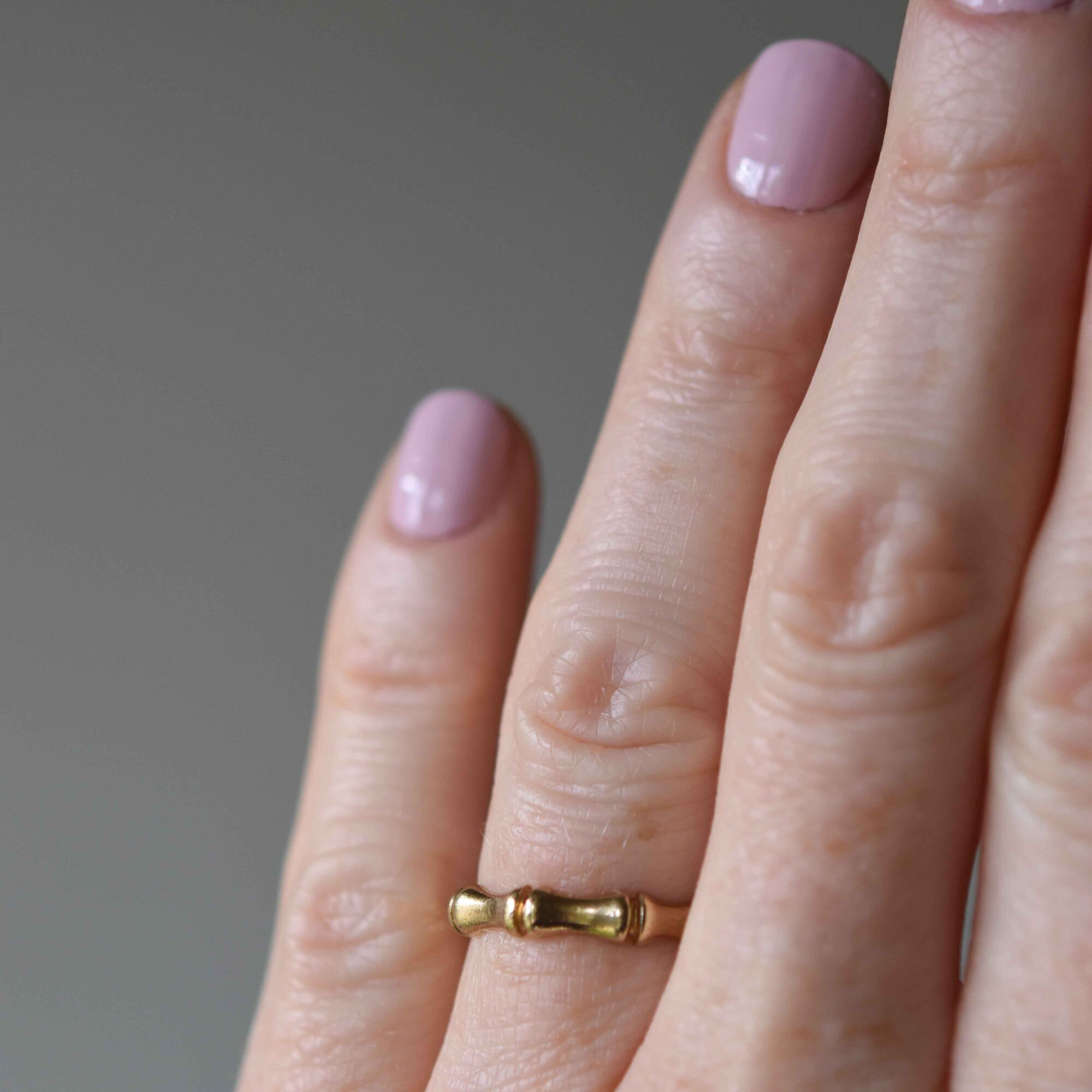 Vintage 9ct gold bamboo band ring - Image 3