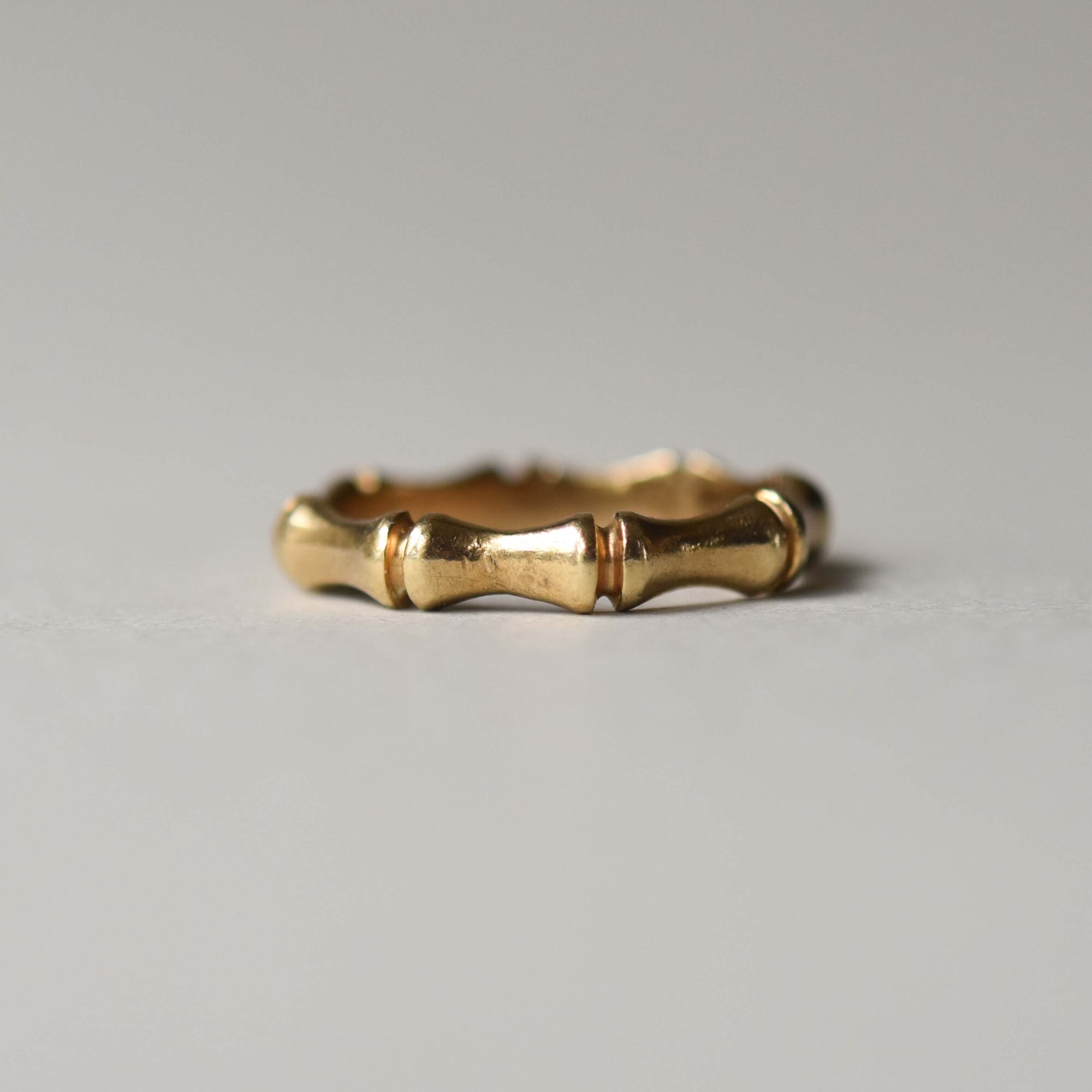 Vintage 9ct gold bamboo band ring