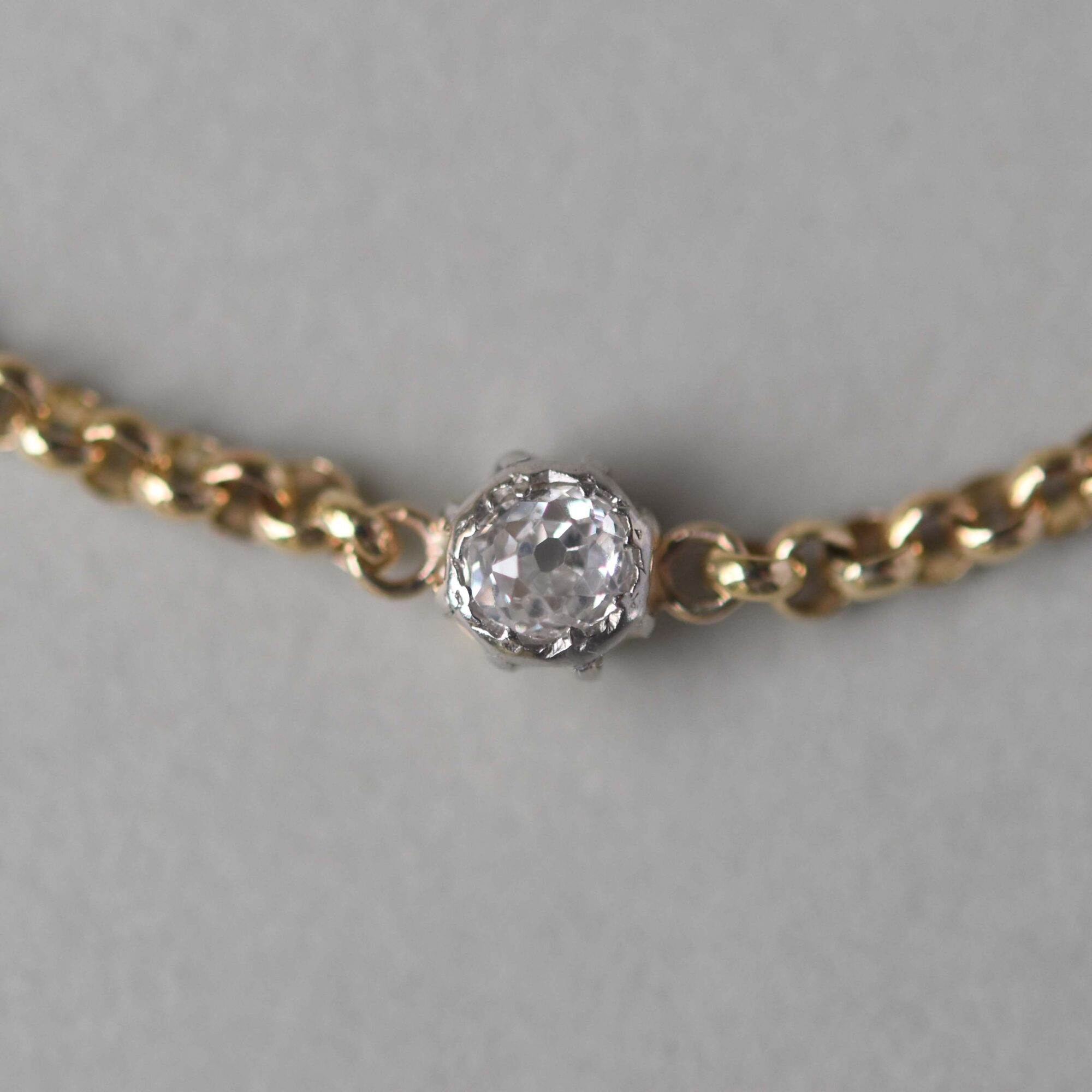 Antique 9ct gold cutie 0.25 carat old cut diamond conversion bracelet - Image 3