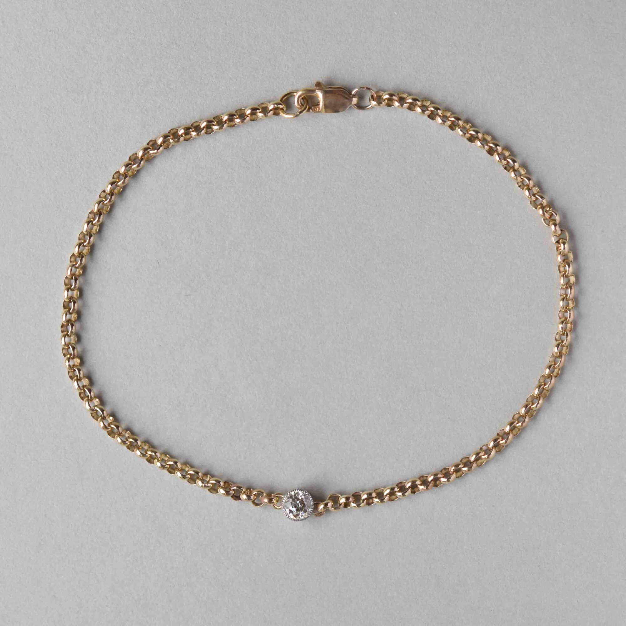Antique 9ct gold cutie diamond conversion bracelet