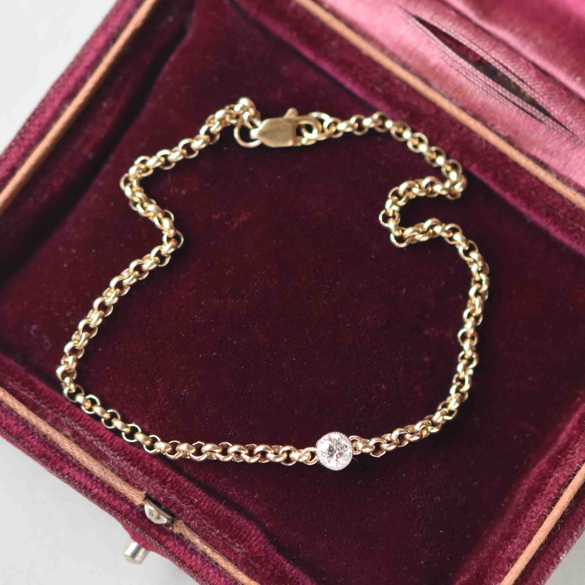 Antique 9ct gold cutie diamond conversion bracelet - Image 2