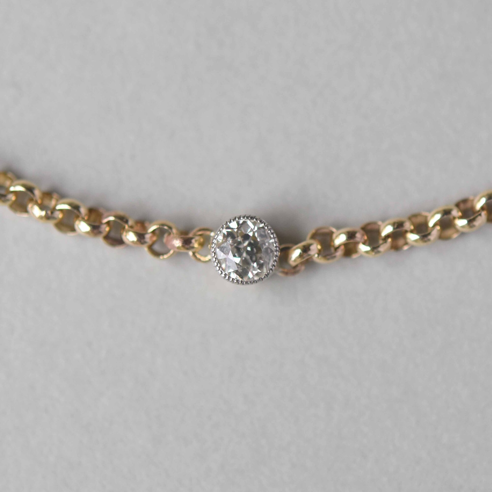 Antique 9ct gold cutie diamond conversion bracelet - Image 3
