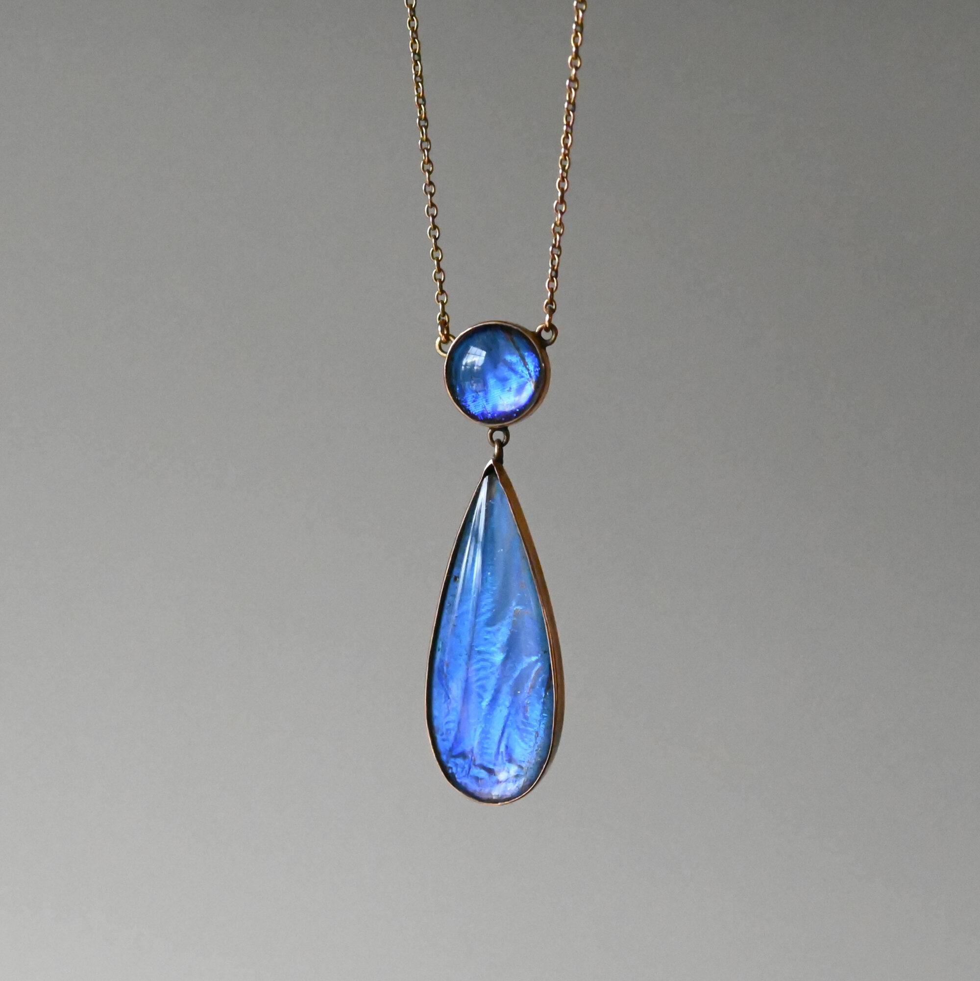 SOLD *Art Deco 9ct gold butterfly drop necklace* reserved for R