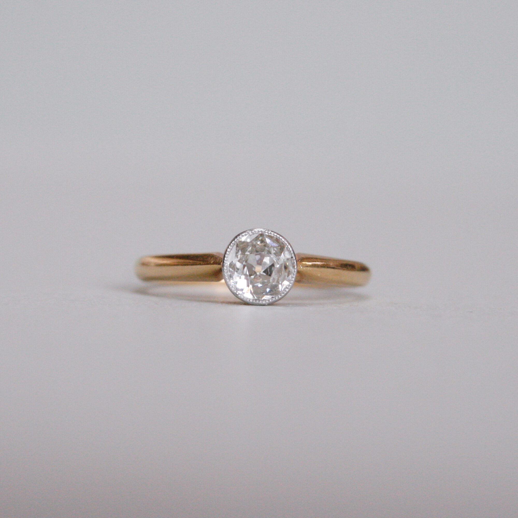 Classic 18ct gold 0.45 carat old cut diamond solitaire engagement ring
