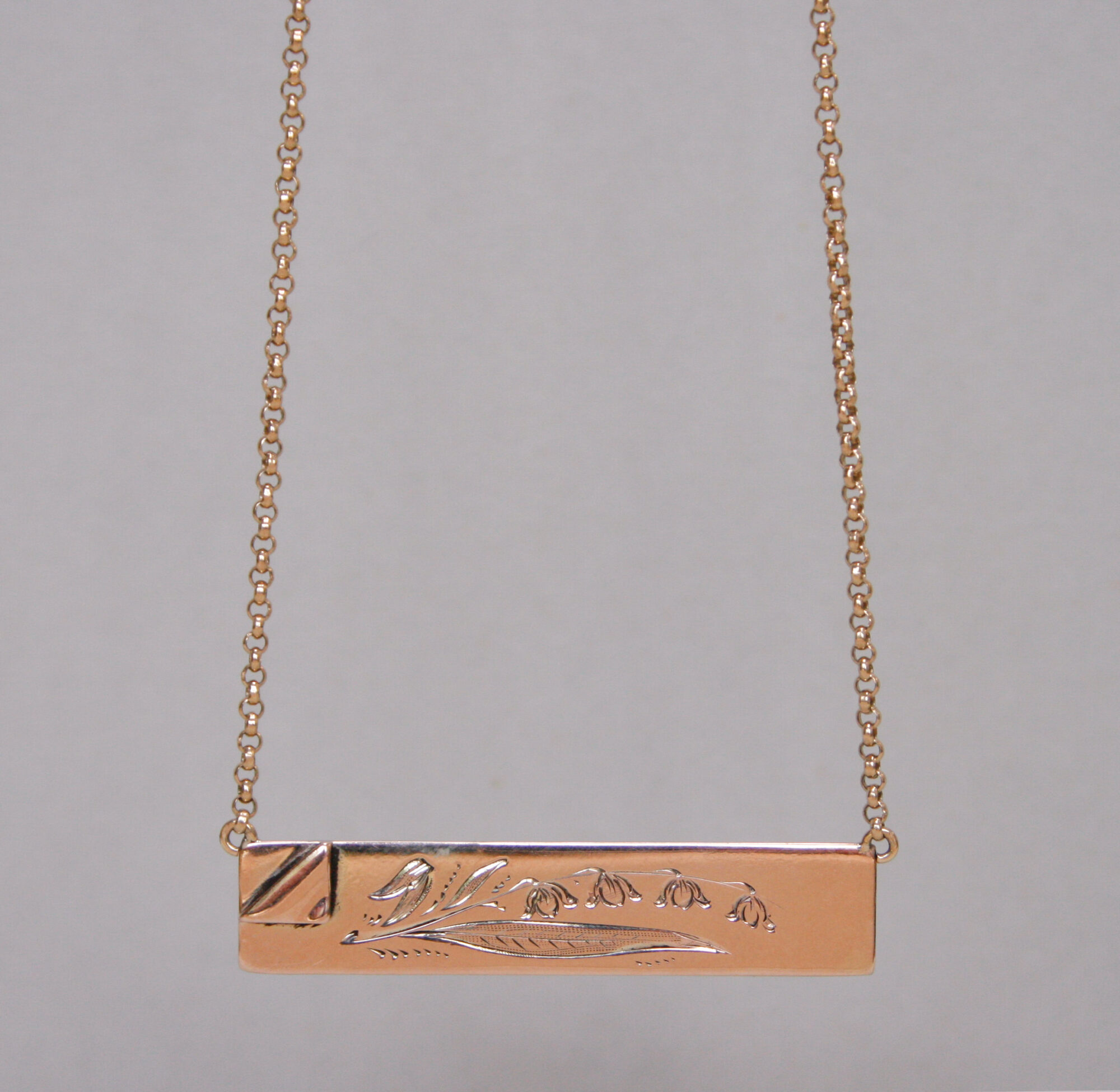 Victorian 9ct gold lily of the valley necklace