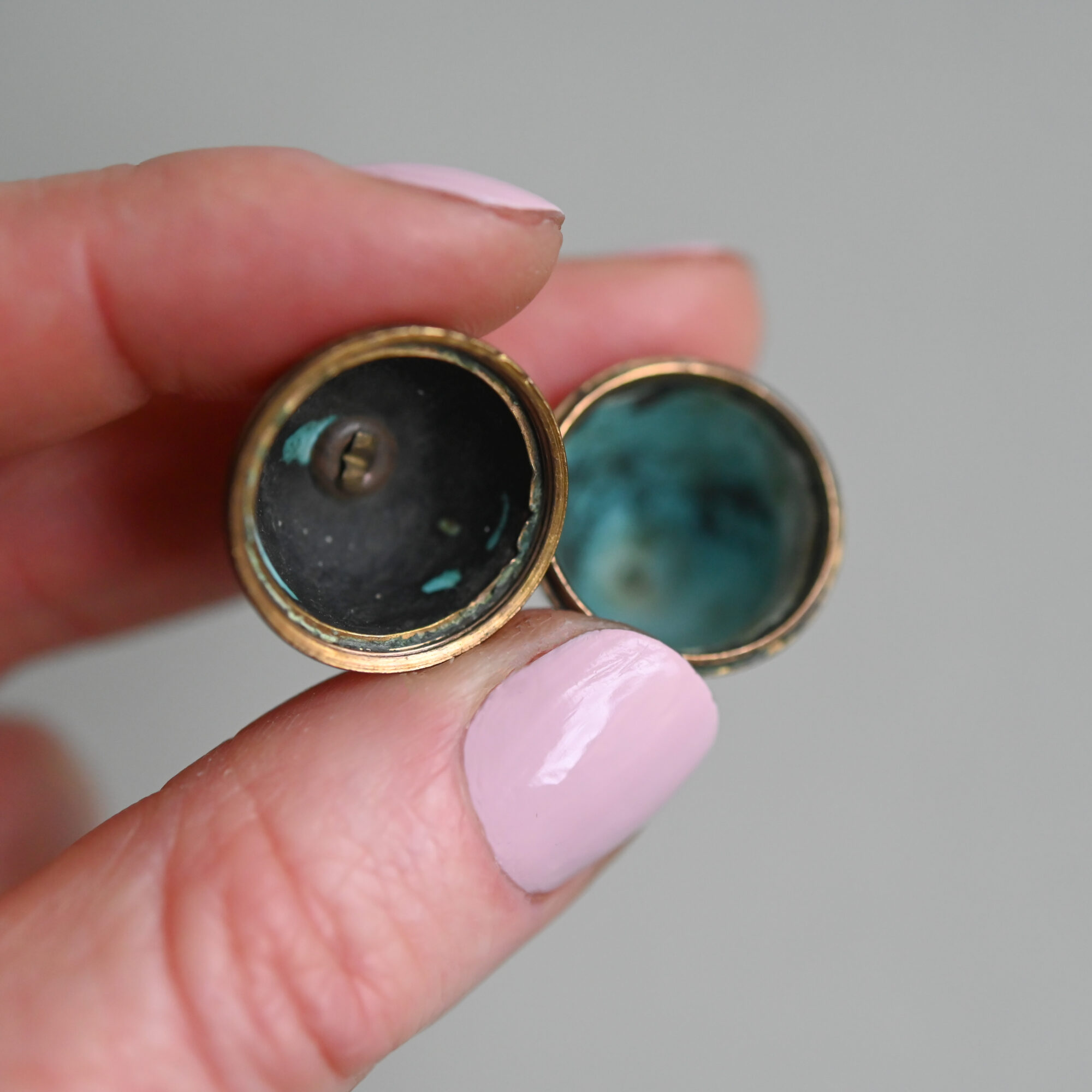 Antique Georgian English Bilston enamel egg shaped opening pendant c.1800 - Image 7
