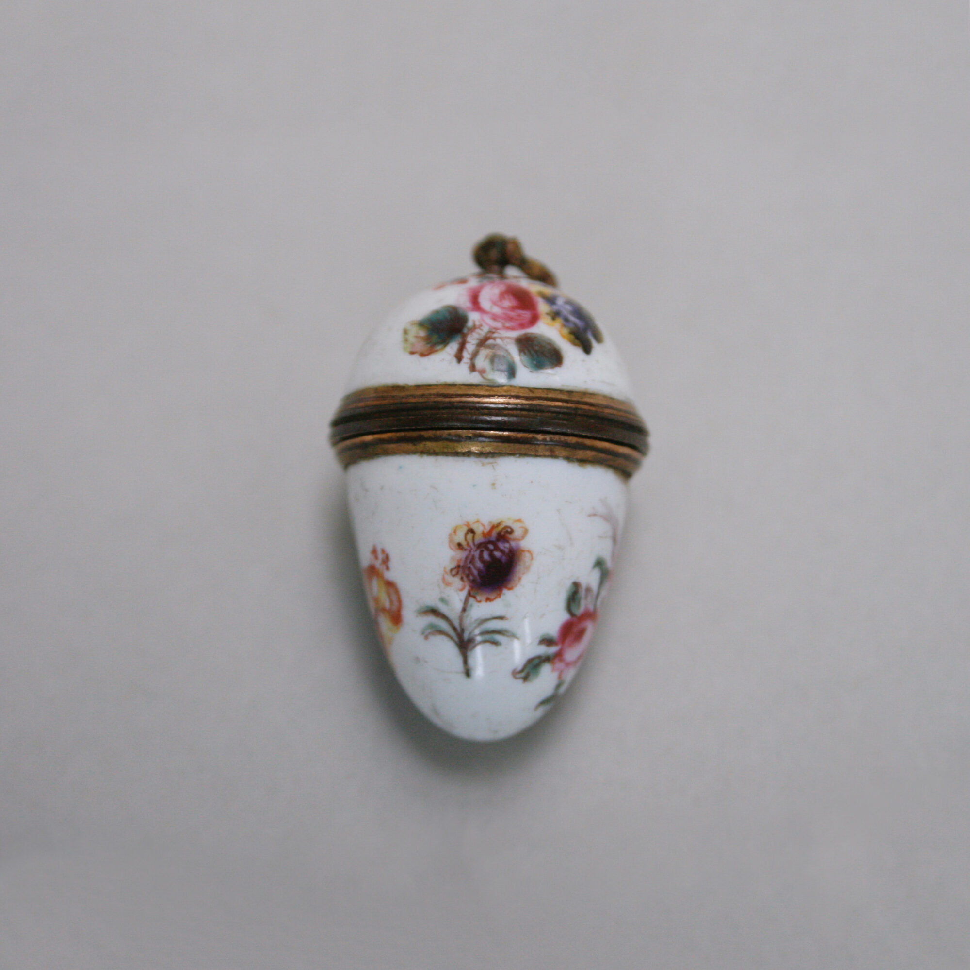Antique Georgian English Bilston enamel egg shaped opening pendant c.1800 - Image 9