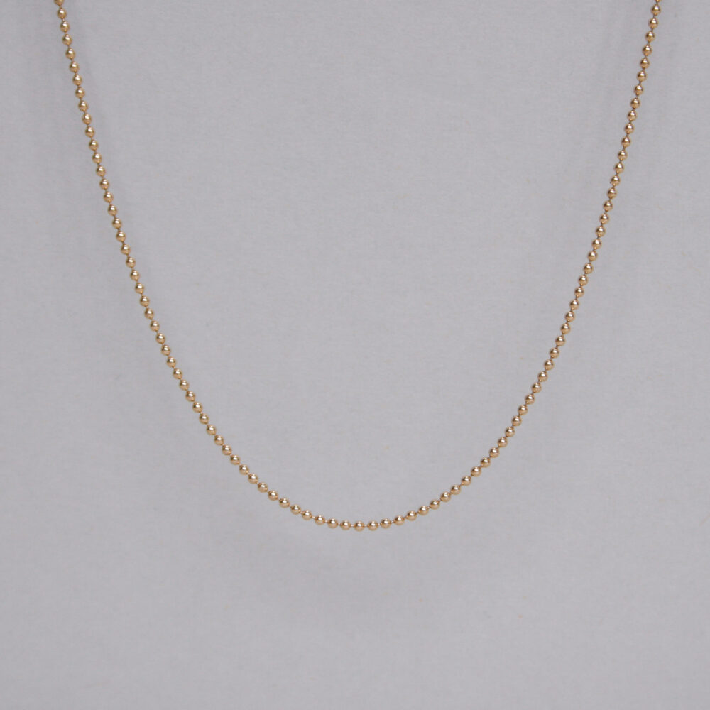 Aesthetic 9ct gold bead ball chain necklace, 21 inches