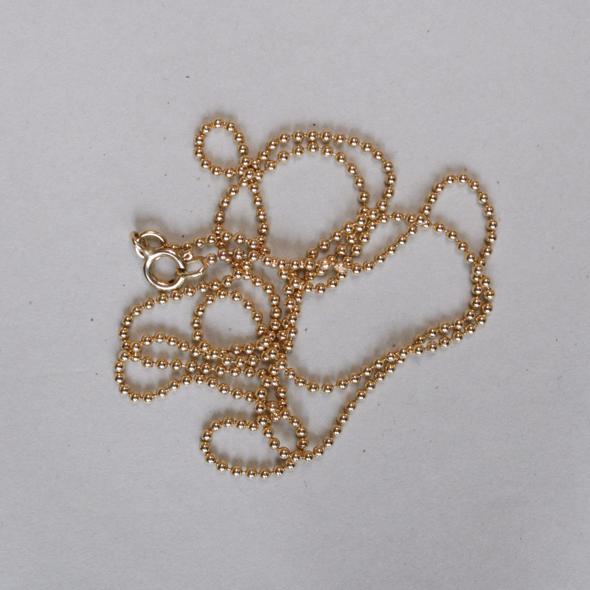 Aesthetic 9ct gold bead ball chain necklace, 21 inches - Image 2