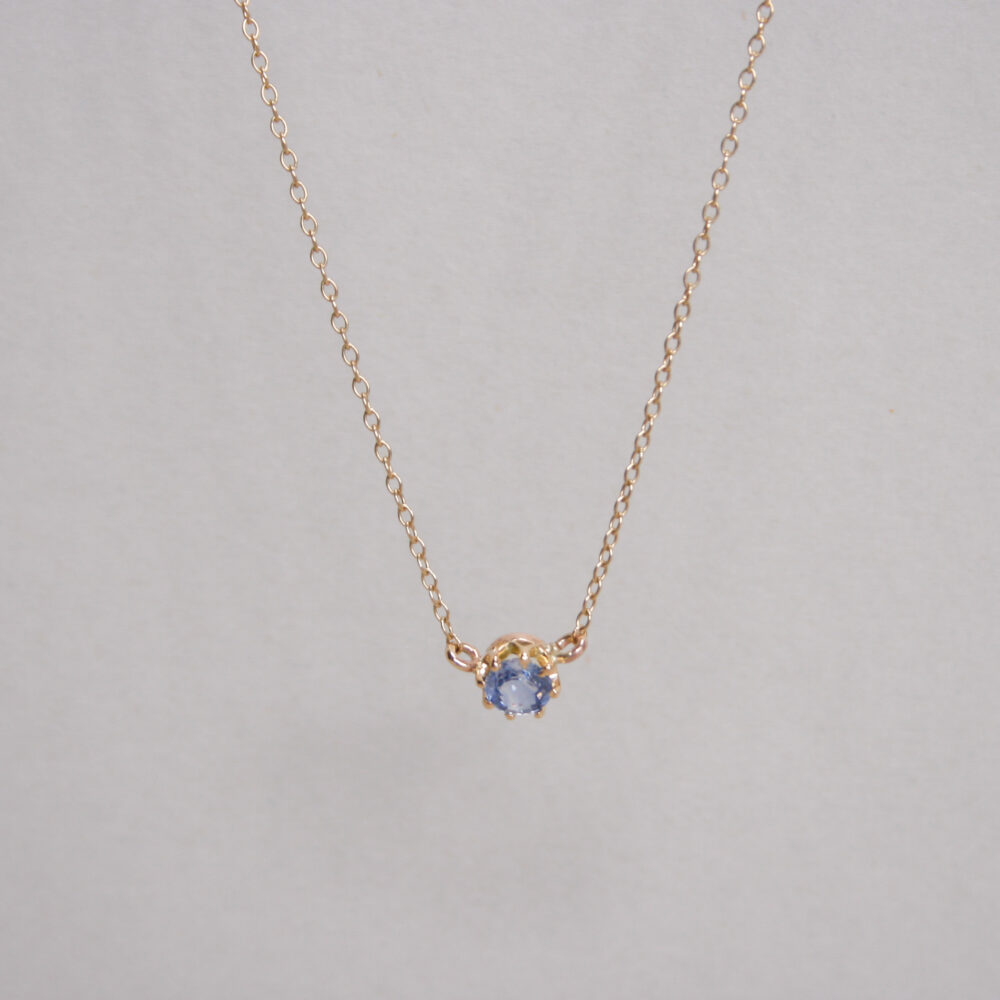Cutie 9ct gold cornflower sapphire necklace