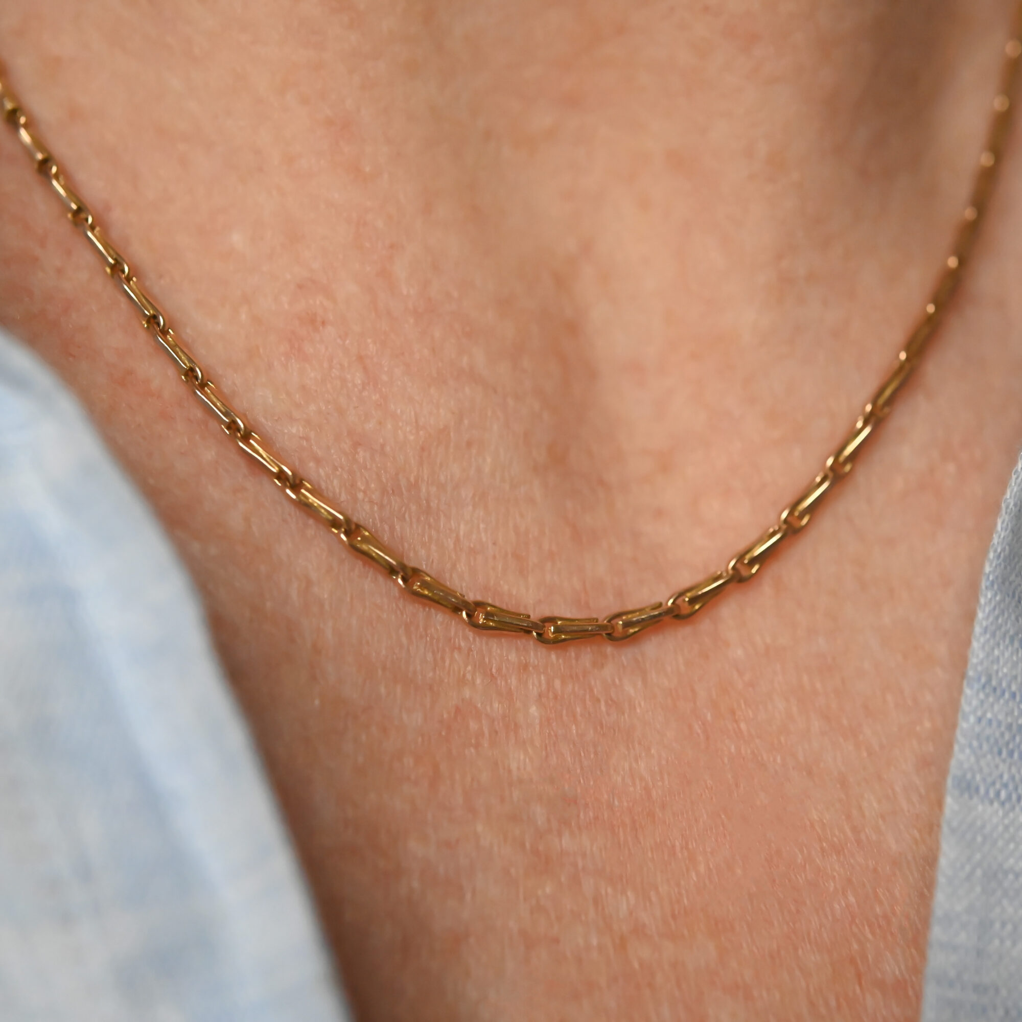 Aesthetic 9ct gold hayseed link chain necklace - Image 2